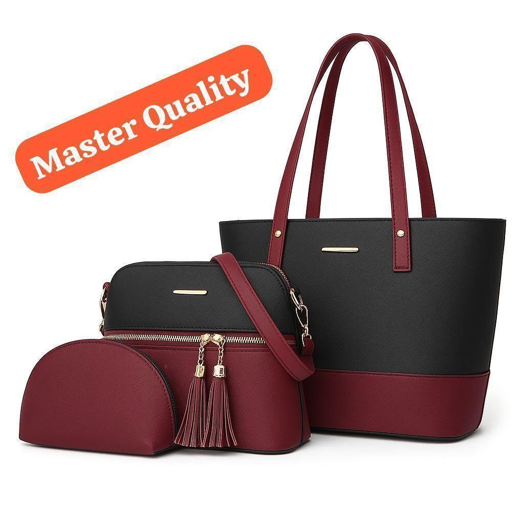 Stylish Girl's Black Hand Bag - Set of 3
