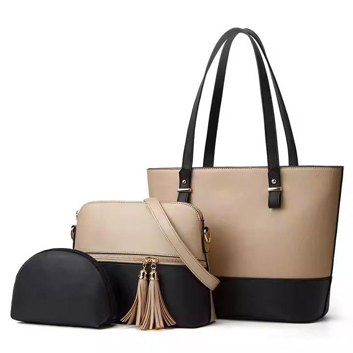 Women's Plain Shoulder Bag - Set of 3