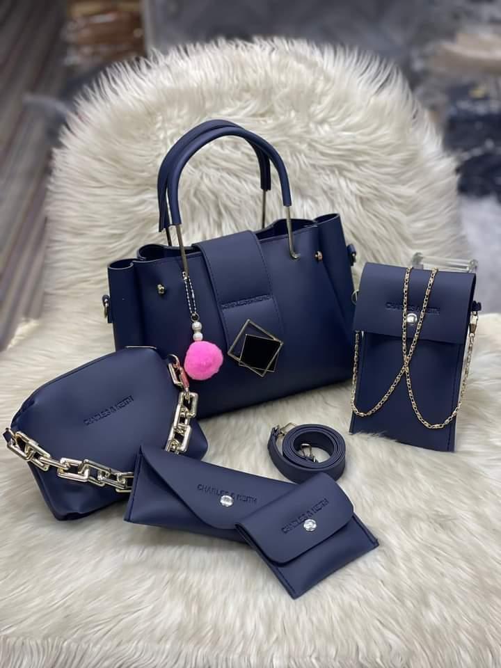 Women's Leather Hand Bag - Set of 3