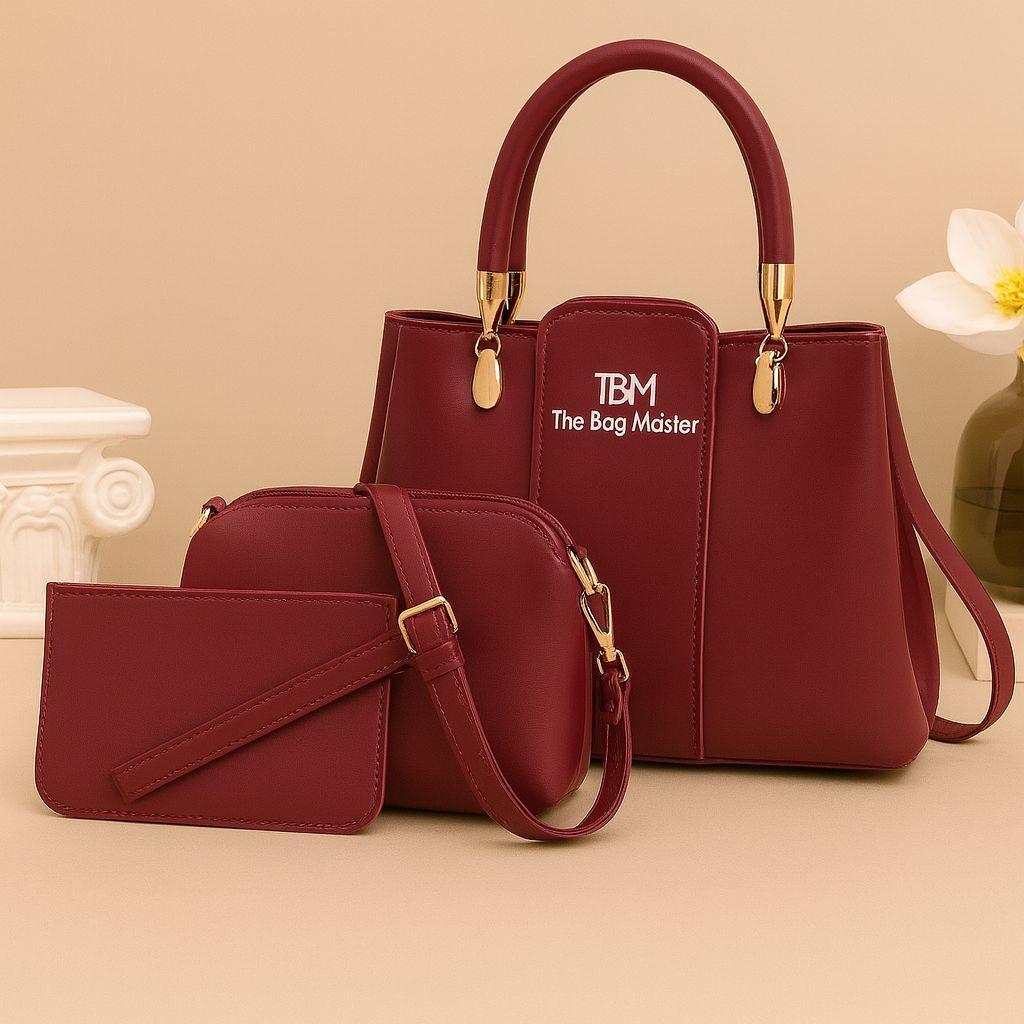 Girl's Rexine Handbag - Set of 3
