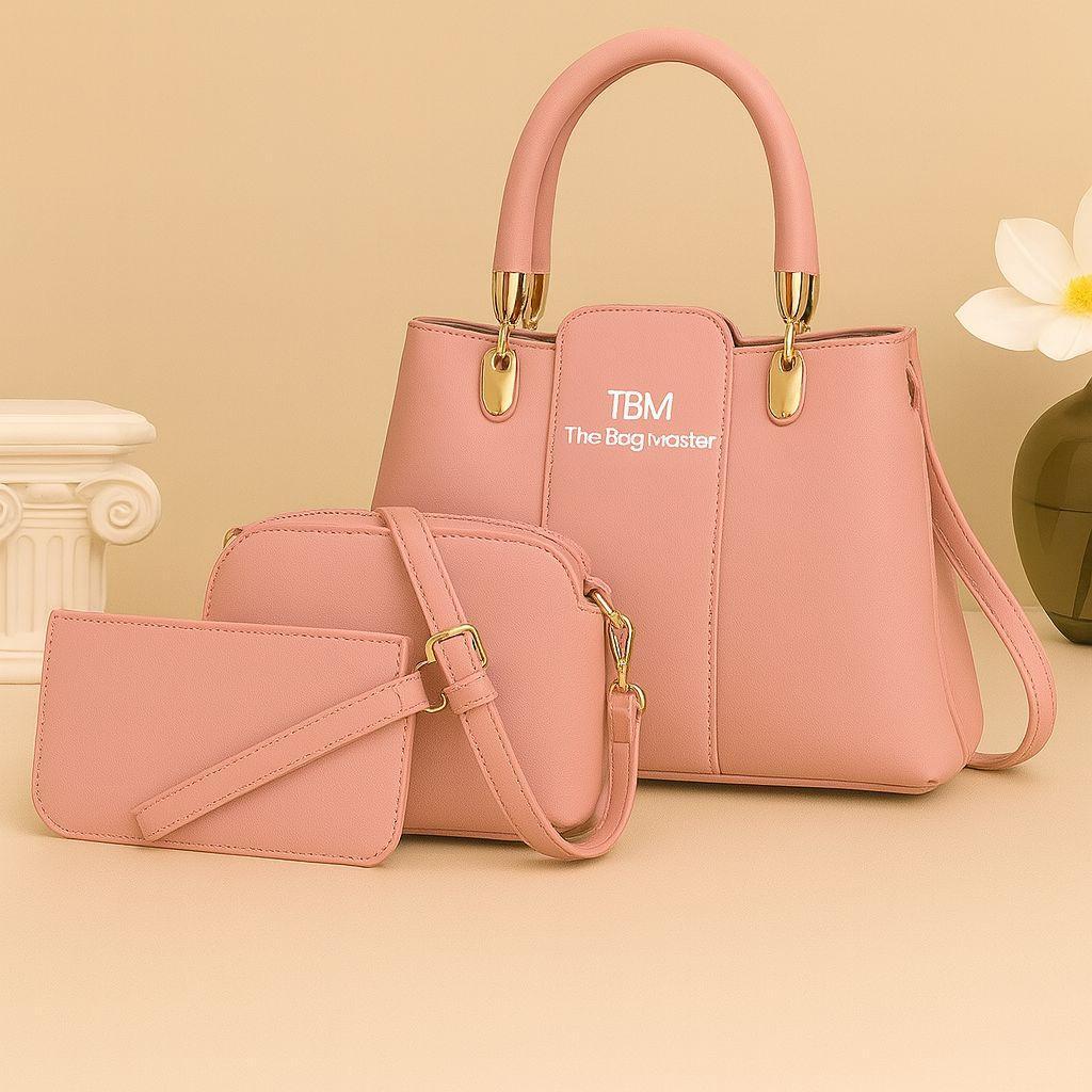 Girl's Rexine Handbag - Set of 3
