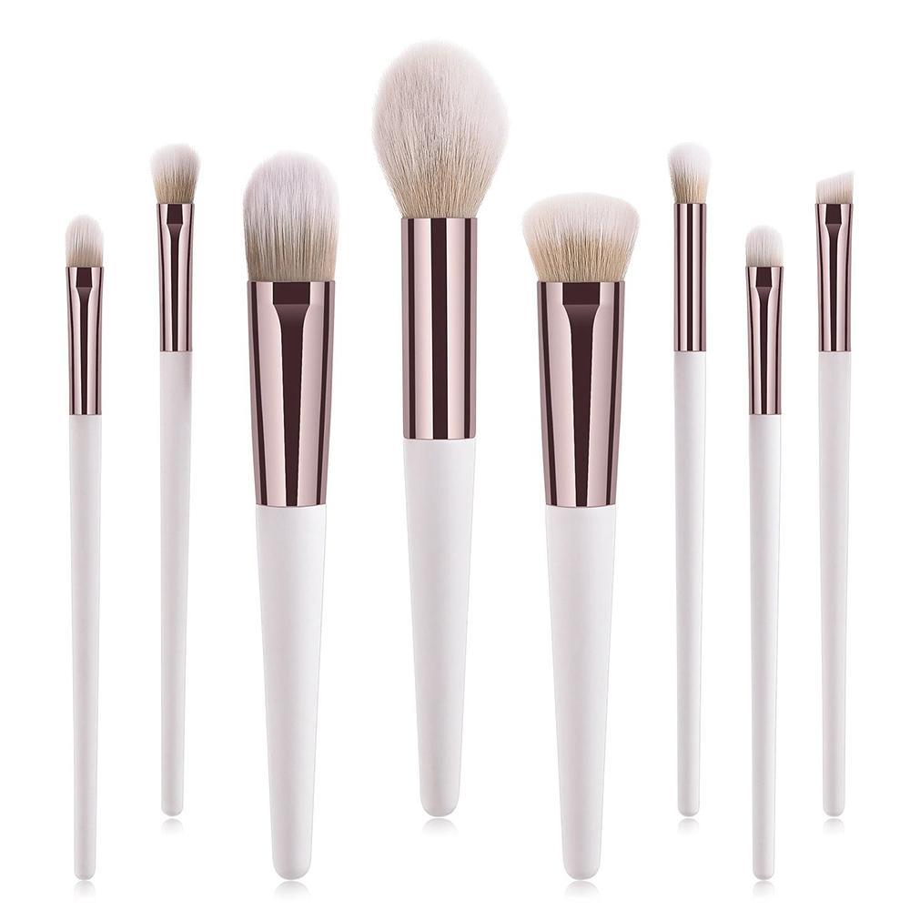 Premium Makeup Brushes For Eye Makeup & Foundation - 10 Pcs