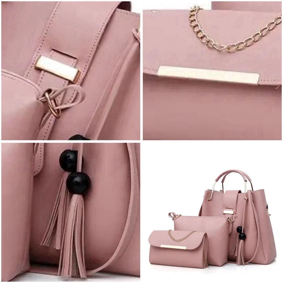 Stylish Women's Leather Handbag - Set of 3