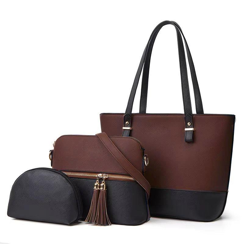 Women's Plain Shoulder Bag - Set of 3