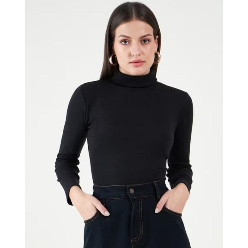 1 Pc Women's Plain High Neck