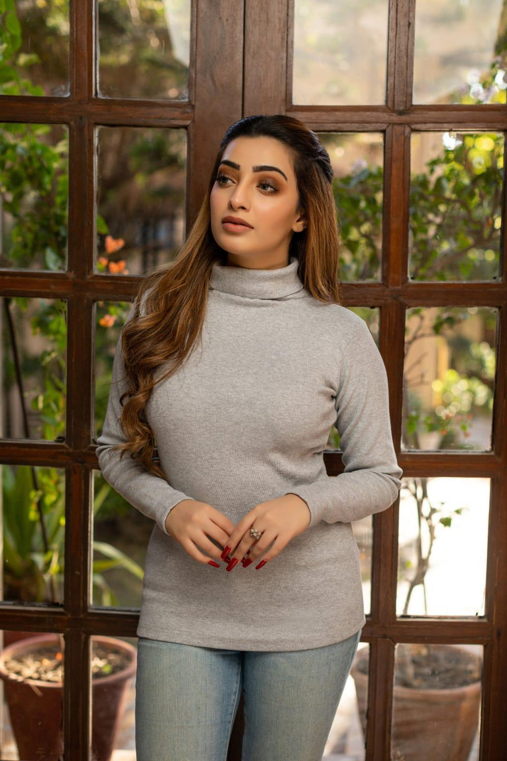 1 Pc Women's Plain High Neck