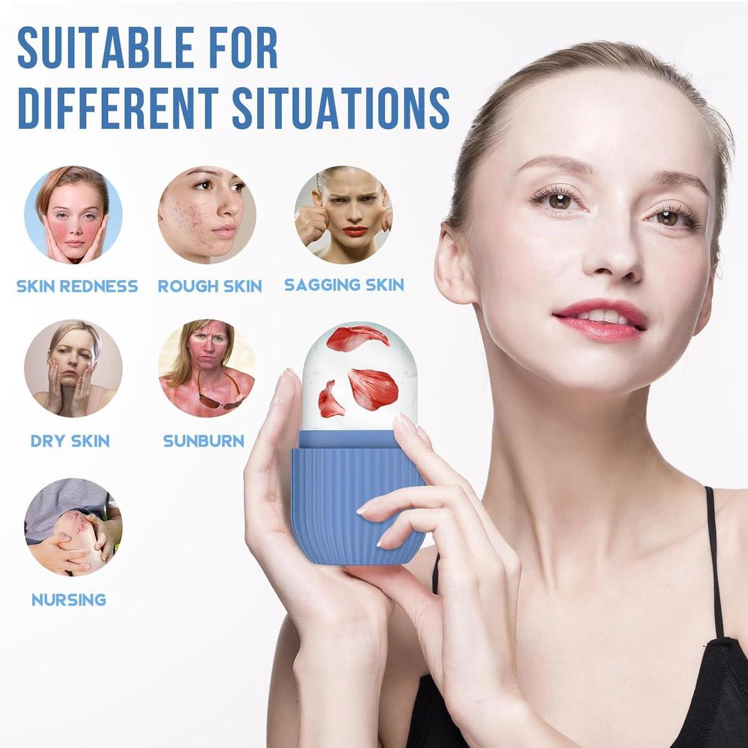 Hydrating Ice Roller - 1 Pcs Silicon Facial Massager for All Skin Types