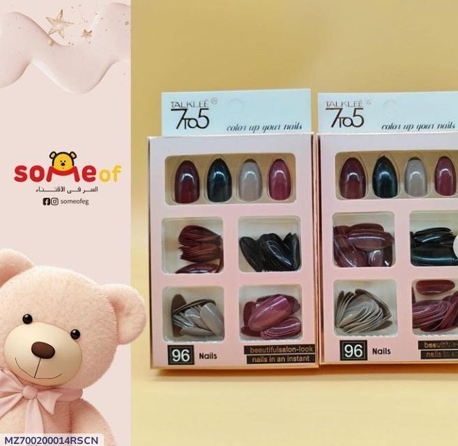 Multicolor Fake Nails - Pack of 96